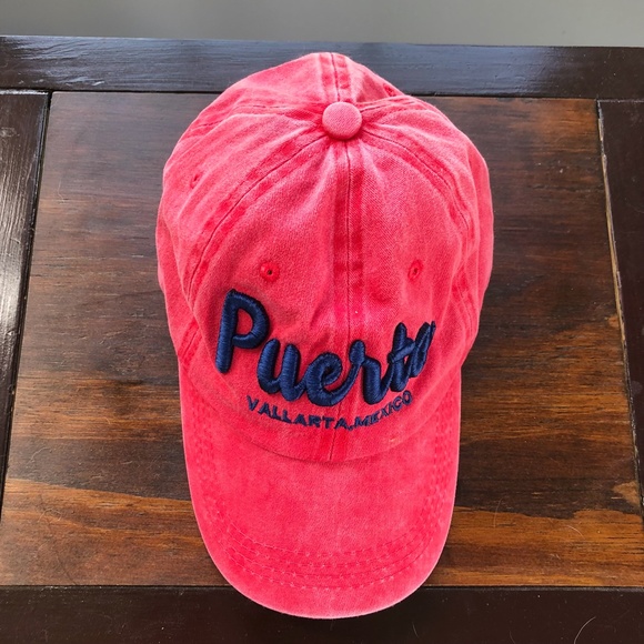 Vintage Sports & Caps Puerto Vallarta Mexico Red Baseball Cap Hat - Picture 2 of 5